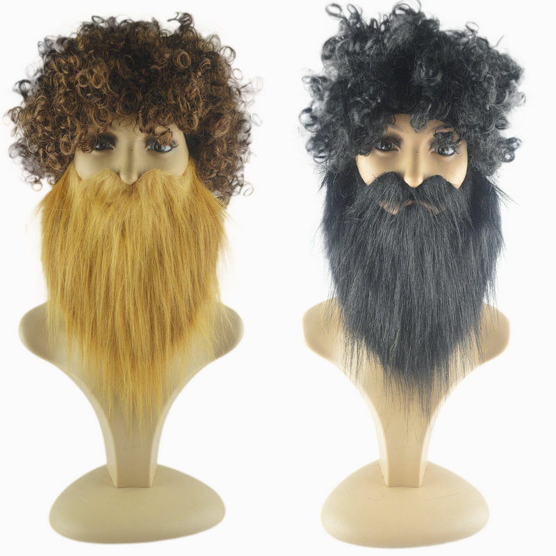 Halloween Party Performance Large Beard Wig Set African Dress Up Props Santa Claus Suits