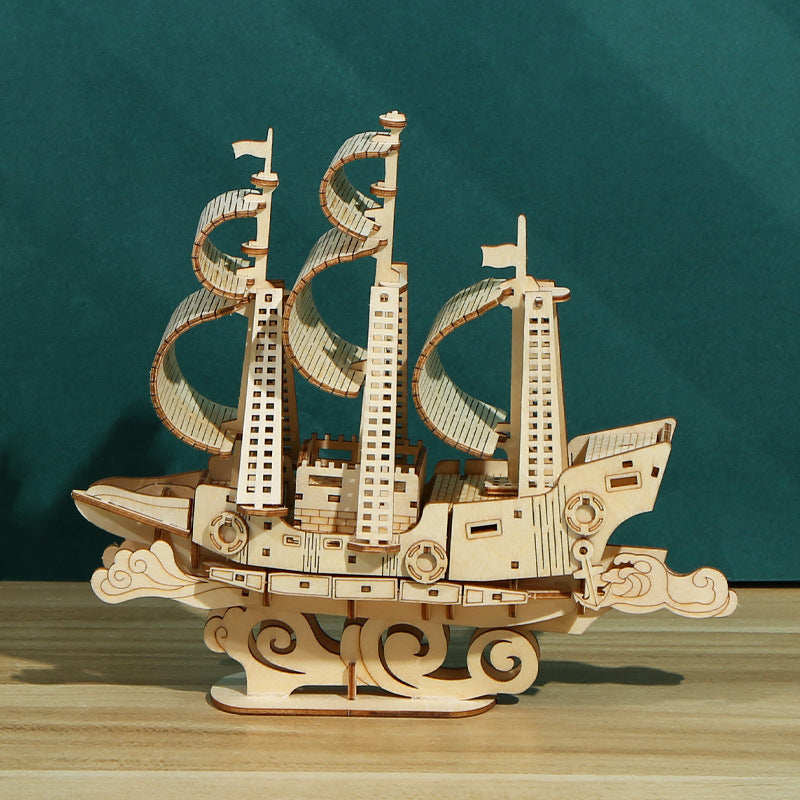 Ocean Sailing Puzzle 3D Basswood Children's Puzzle Toy