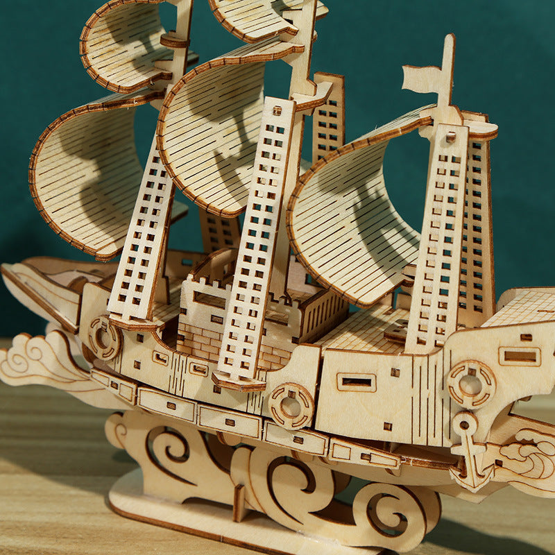 Ocean Sailing Puzzle 3D Basswood Children's Puzzle Toy