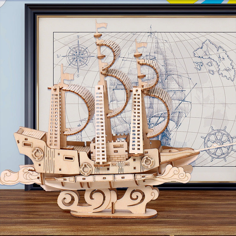 Ocean Sailing Puzzle 3D Basswood Children's Puzzle Toy