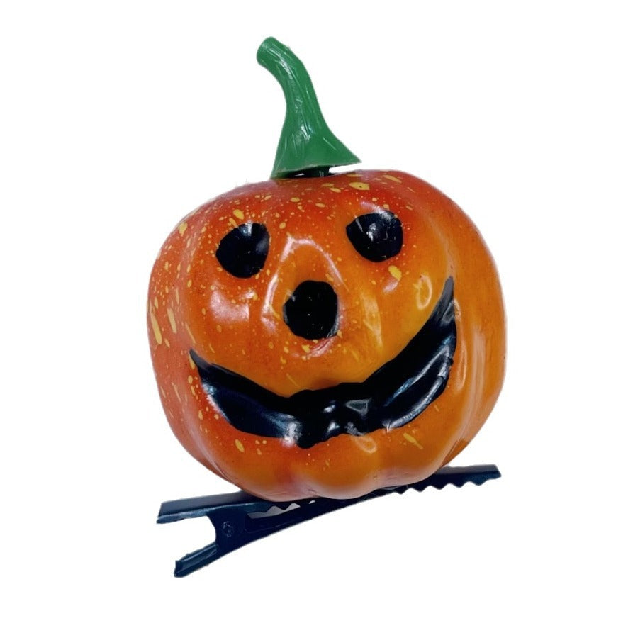 Halloween Barrettes Small Pumpkin Simulation Face