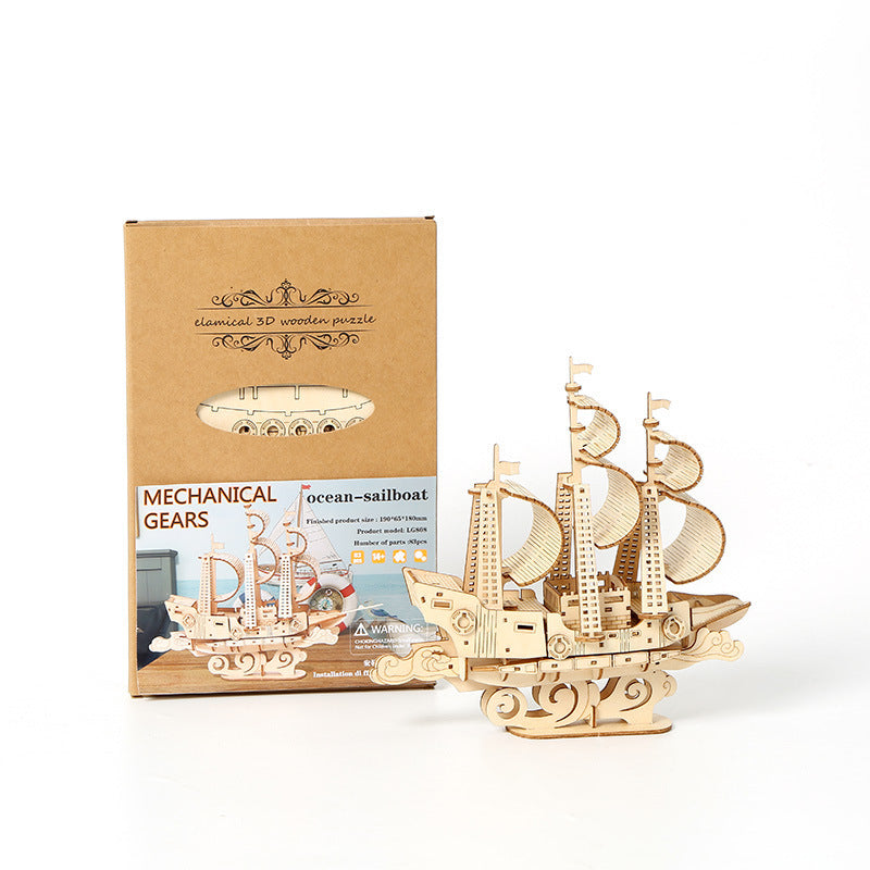 Ocean Sailing Puzzle 3D Basswood Children's Puzzle Toy