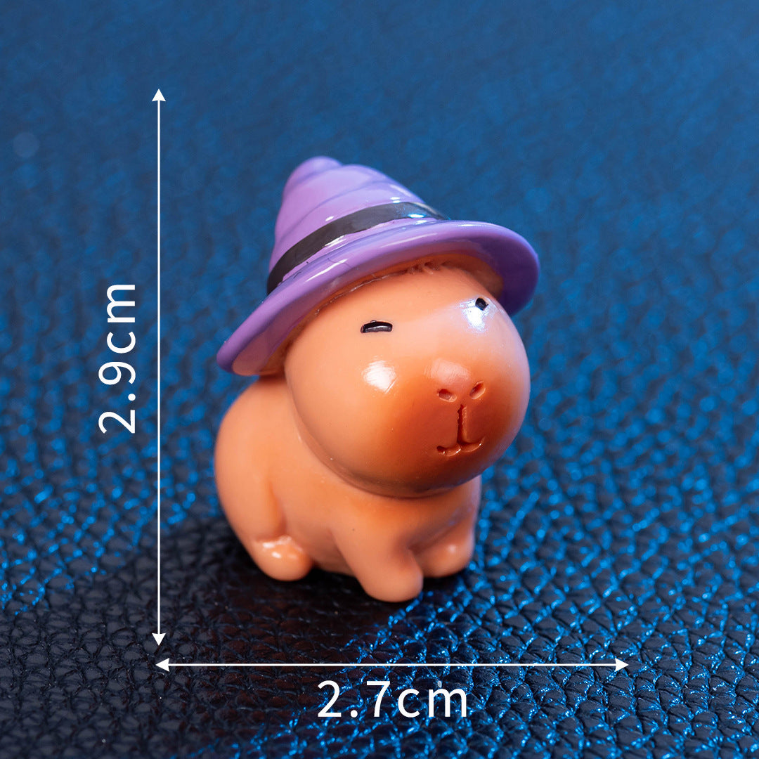 Micro Landscape Halloween Cute Capybara Resin Decorations