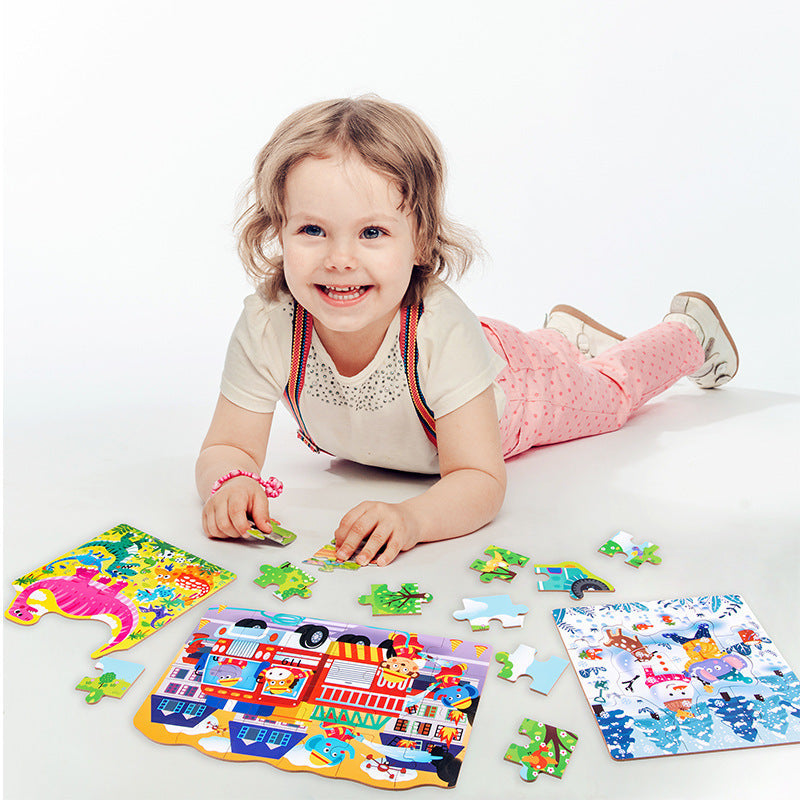 Puzzle big dinosaur traffic advanced puzzle toy