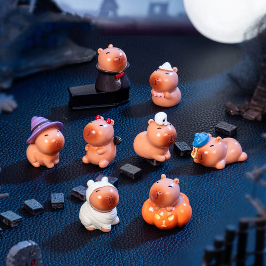 Micro Landscape Halloween Cute Capybara Resin Decorations
